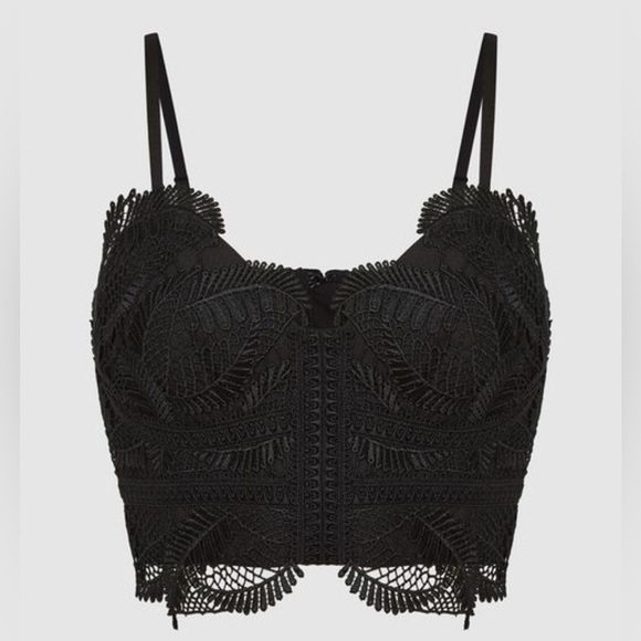 Reiss Penny Lace Black Bralette Size US 10 NWT - Picture 5 of 11